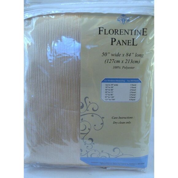 Florentine Panels Set of 2 Champagne Tonal Pin Stripe One Rod Panel 50 x 84 NEW - Picture 2 of 4